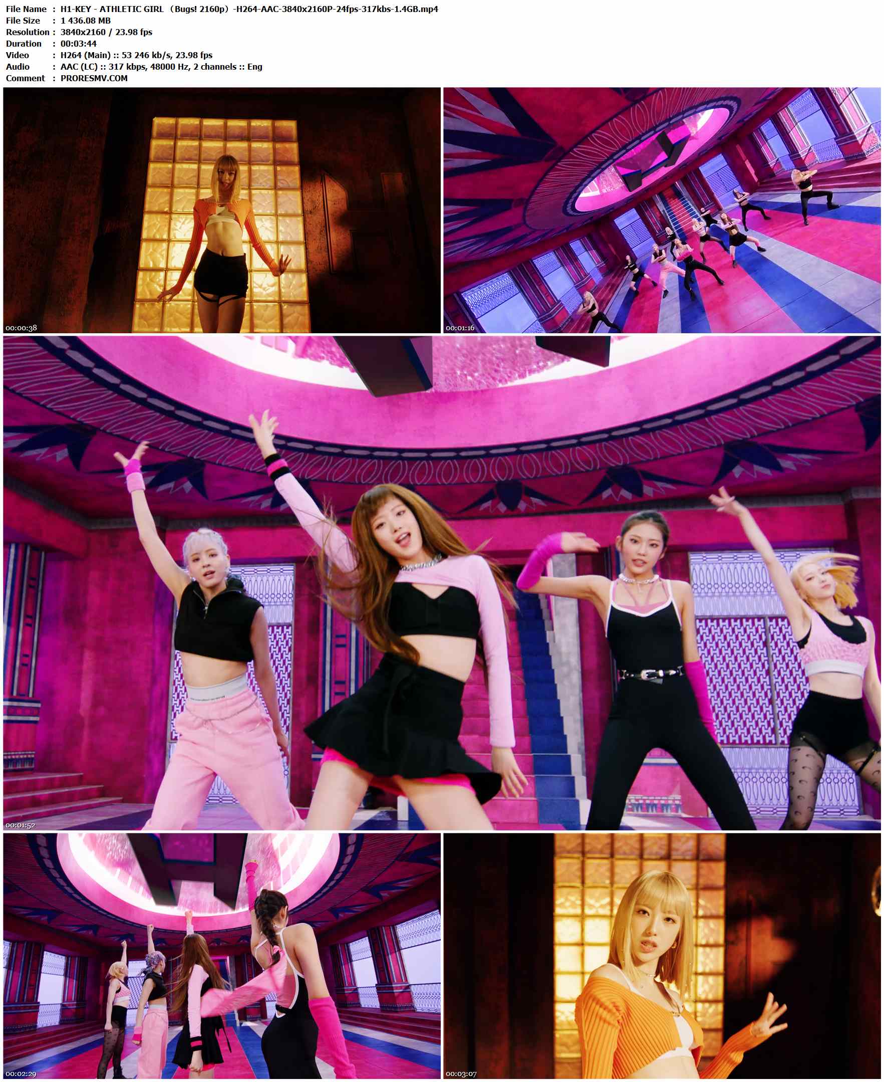 H1-KEY - ATHLETIC GIRL （Bugs! 2160p）-H264-AAC-3840x2160P-24fps-317kbs-1.4GB官方MV_高清MV